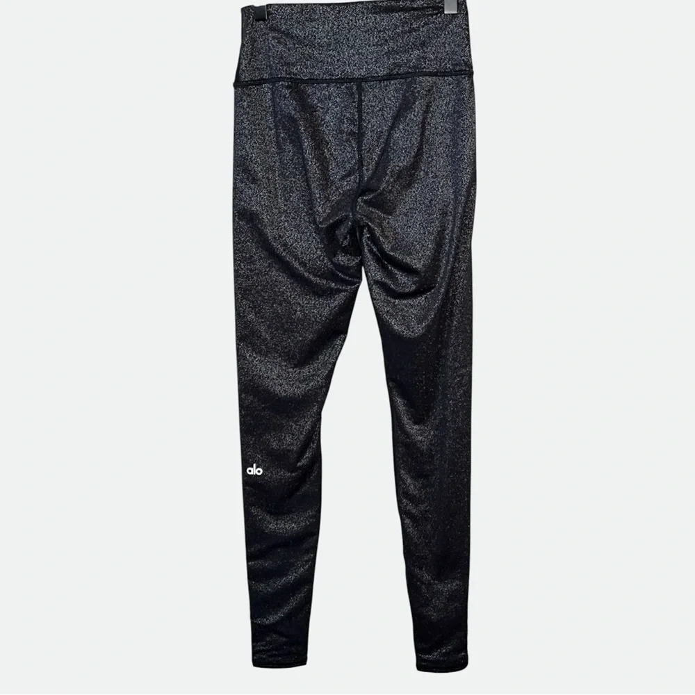 ALO Yoga Black Glitter Women's XS Performance Leggings High Waisted